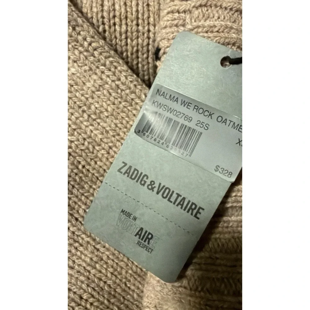 Zadig & Voltaire $328 Nalma Rock Brown Chunky Turtleneck Sweater Festival - Picture 8 of 11